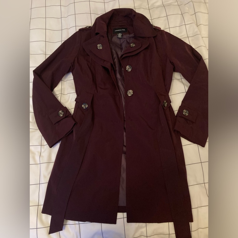 London Fog Burgundy Trench Coat